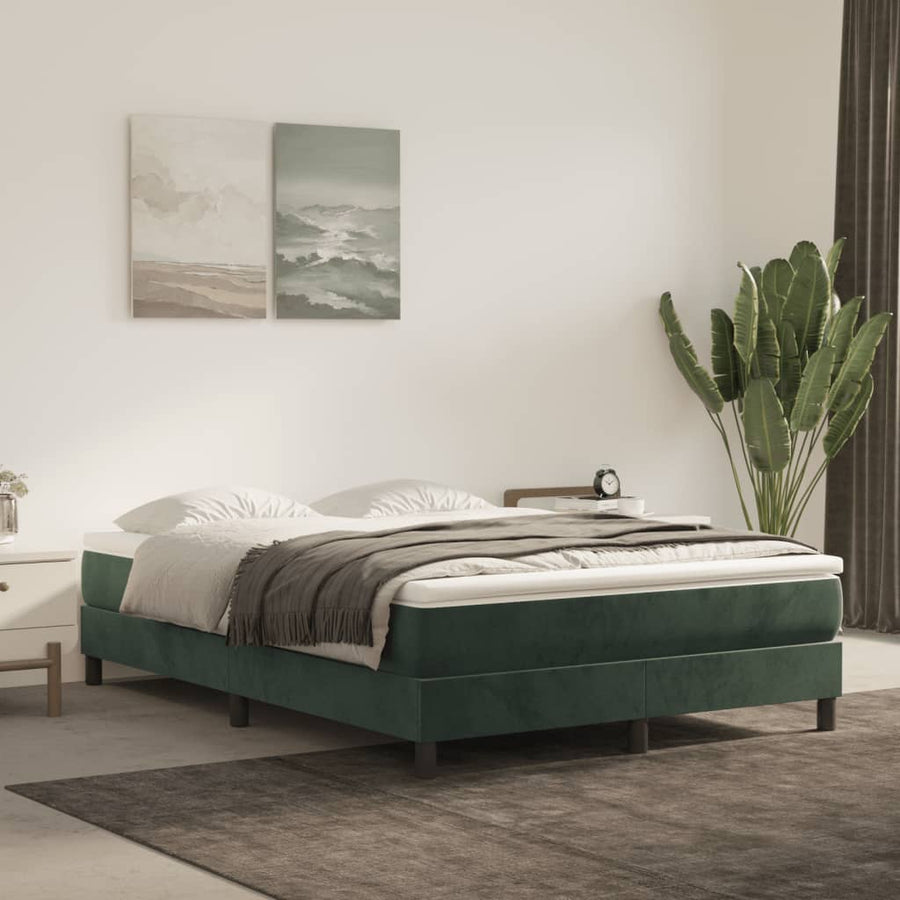 Pocketveringmatras 140x210x20 cm fluweel donkergroen