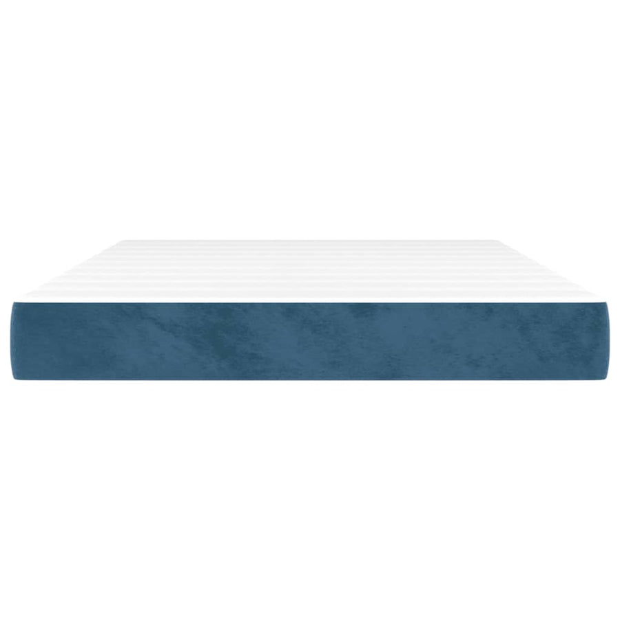Pocketveringmatras 140x210x20 cm fluweel donkerblauw
