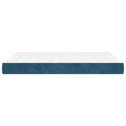 Pocketveringmatras 140x210x20 cm fluweel donkerblauw