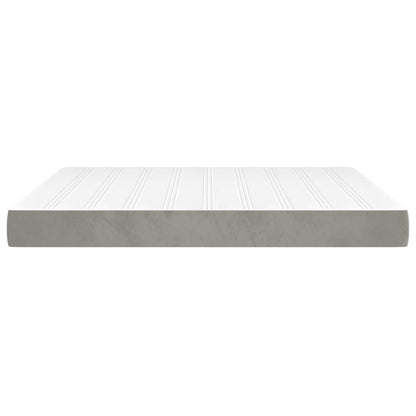 Pocketveringmatras 160x210x20 cm fluweel lichtgrijs