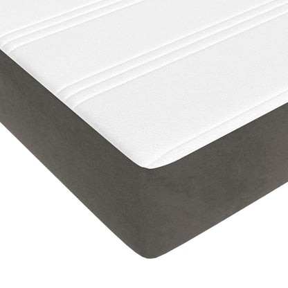 Pocketveringmatras 160x210x20 cm fluweel donkergrijs