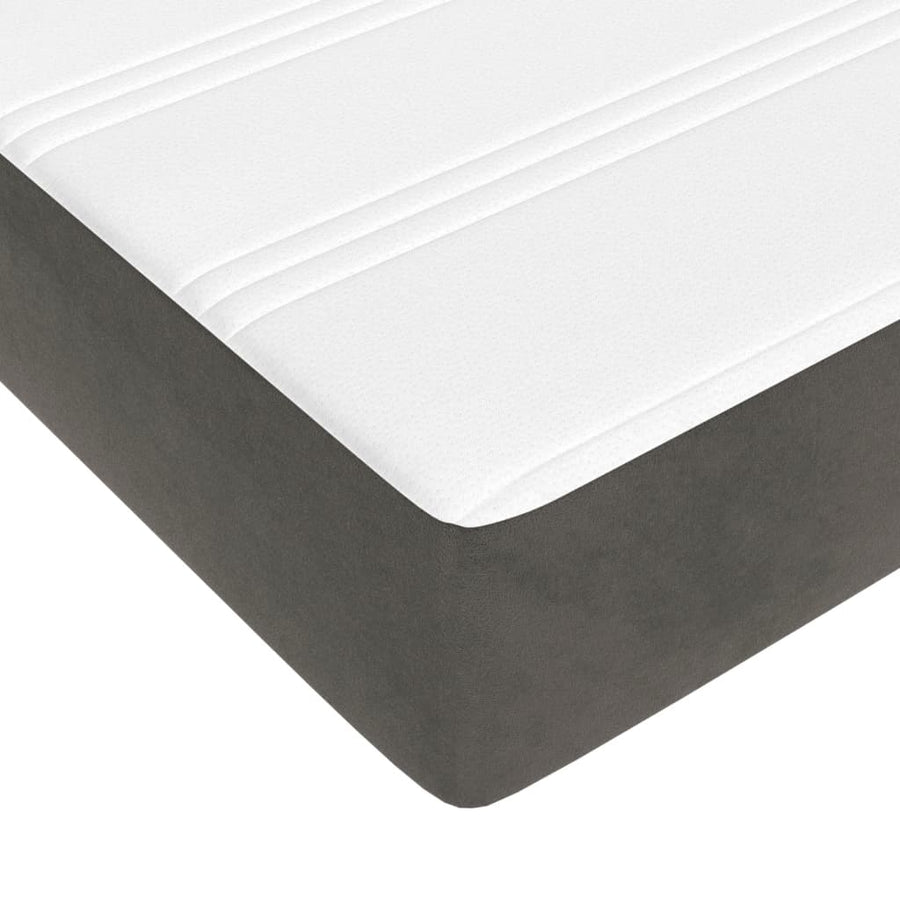 Pocketveringmatras 160x210x20 cm fluweel donkergrijs