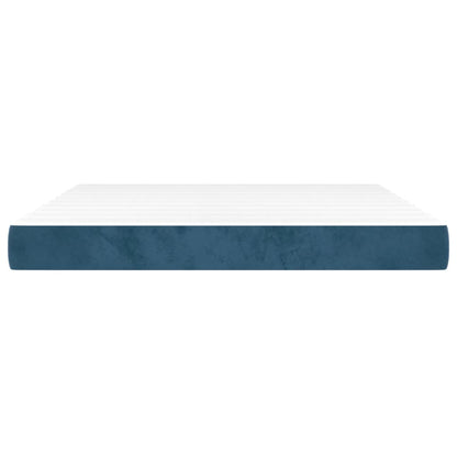 Pocketveringmatras 160x210x20 cm fluweel donkerblauw
