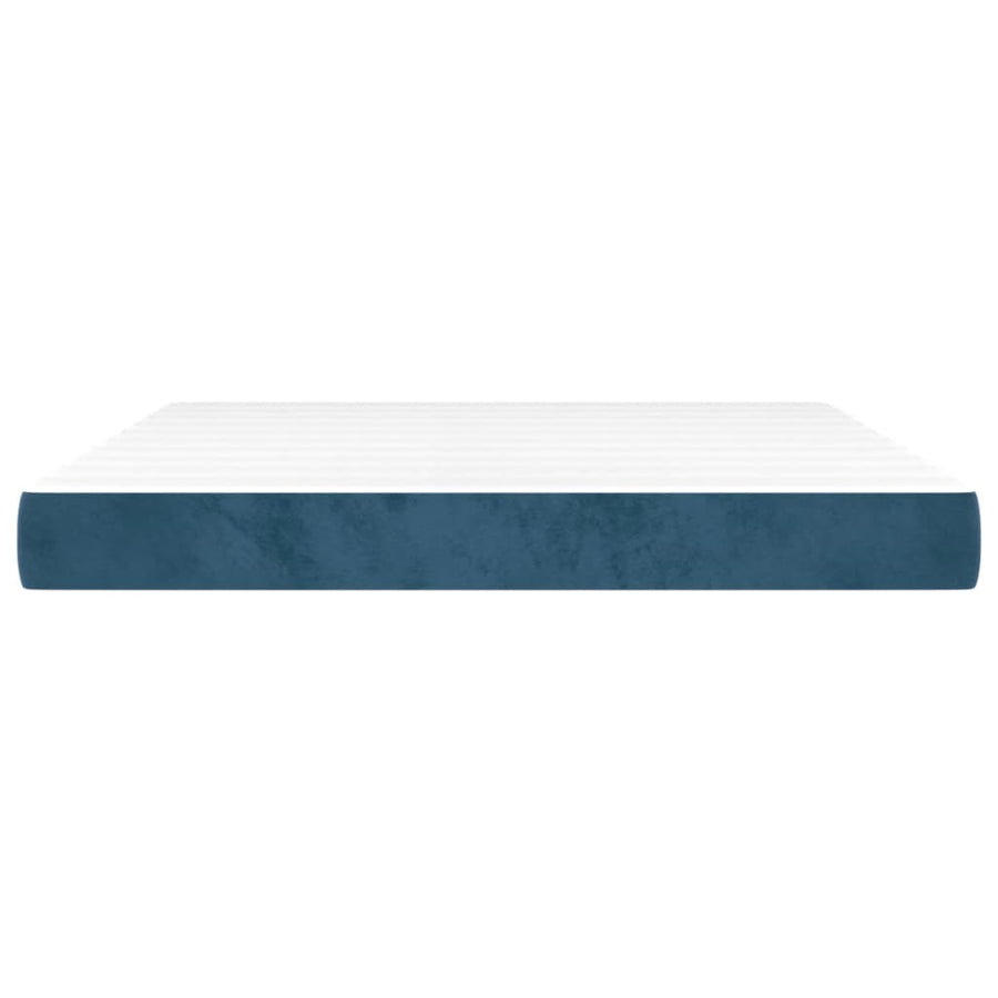 Pocketveringmatras 160x210x20 cm fluweel donkerblauw