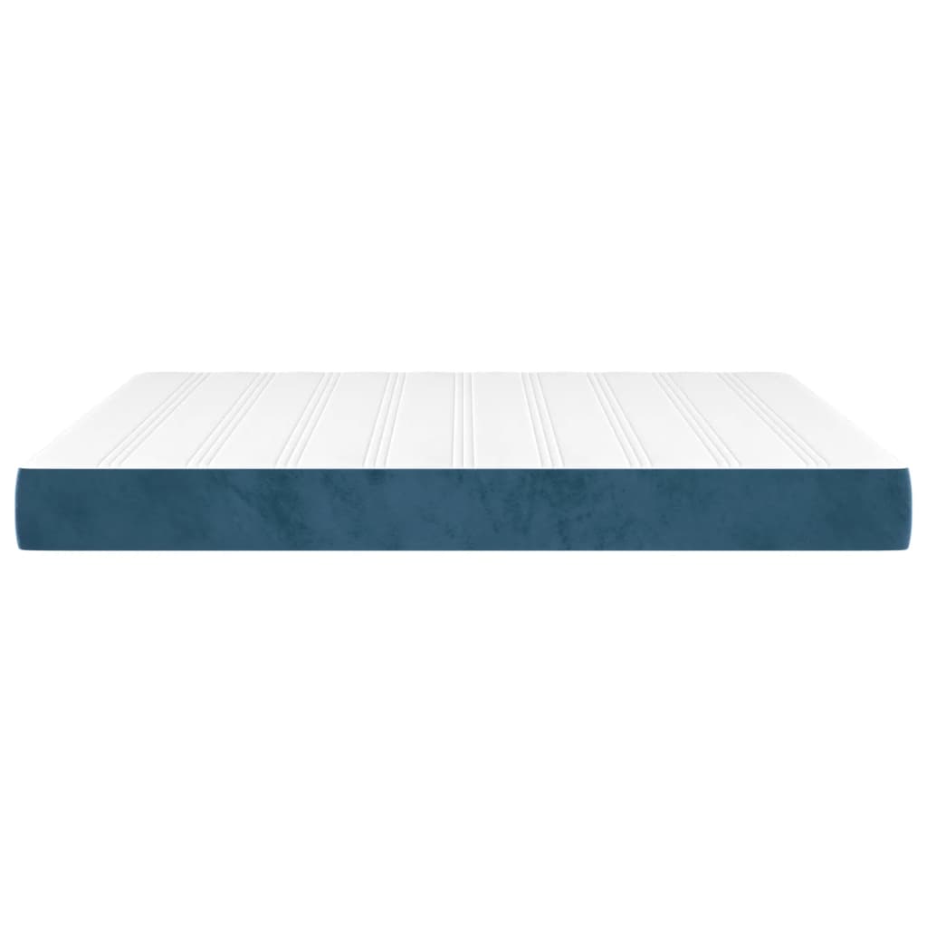 Pocketveringmatras 160x210x20 cm fluweel donkerblauw