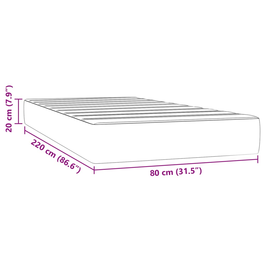 Pocketveringmatras 80x220x20 cm fluweel donkergroen