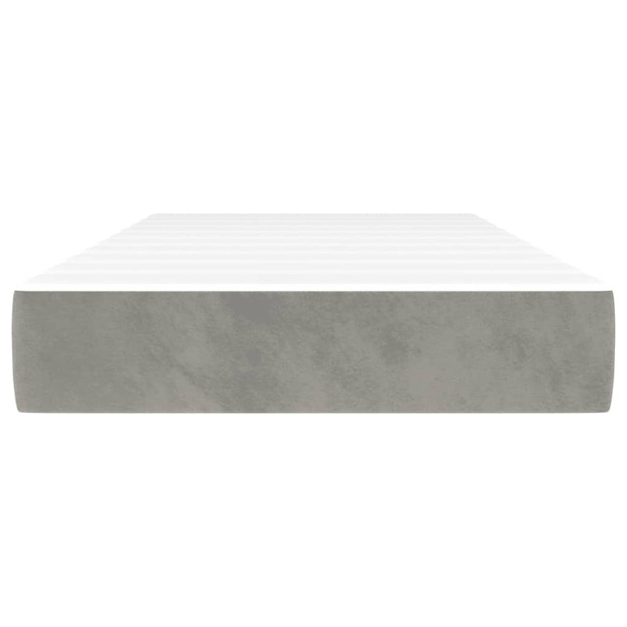 Pocketveringmatras 90x220x20 cm fluweel lichtgrijs