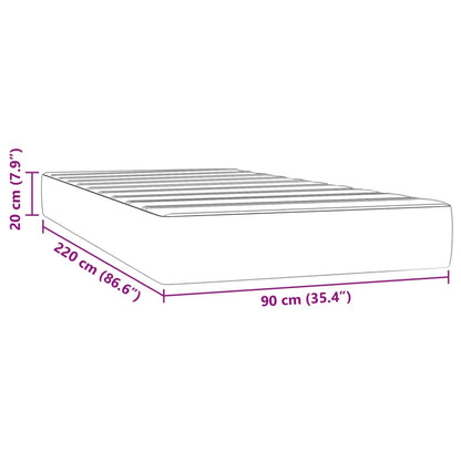 Pocketveringmatras 90x220x20 cm fluweel zwart