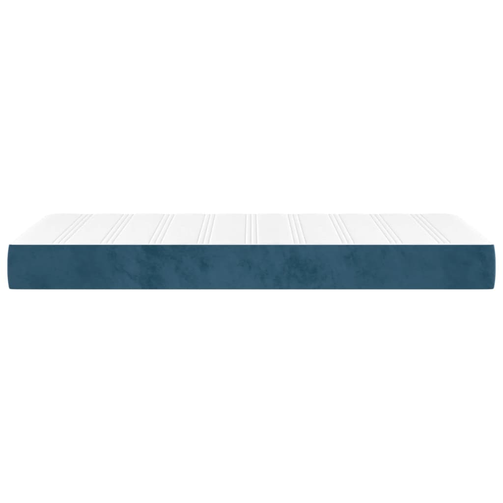 Pocketveringmatras 90x220x20 cm fluweel donkerblauw