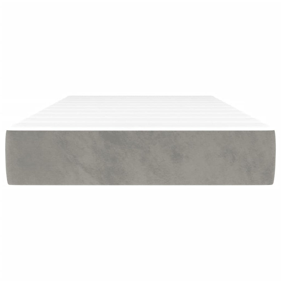 Pocketveringmatras 100x220x20 cm fluweel lichtgrijs