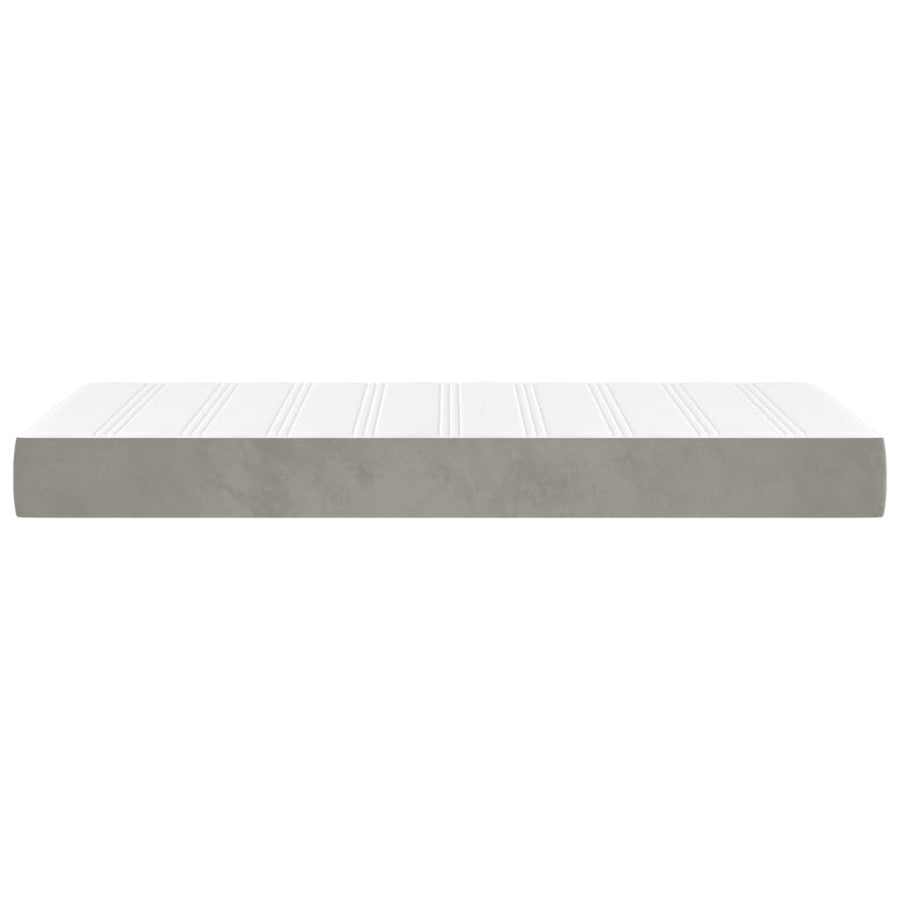 Pocketveringmatras 100x220x20 cm fluweel lichtgrijs