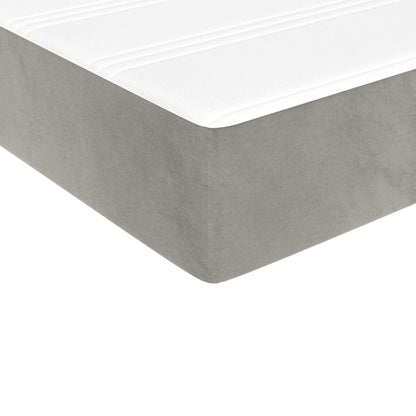 Pocketveringmatras 100x220x20 cm fluweel lichtgrijs