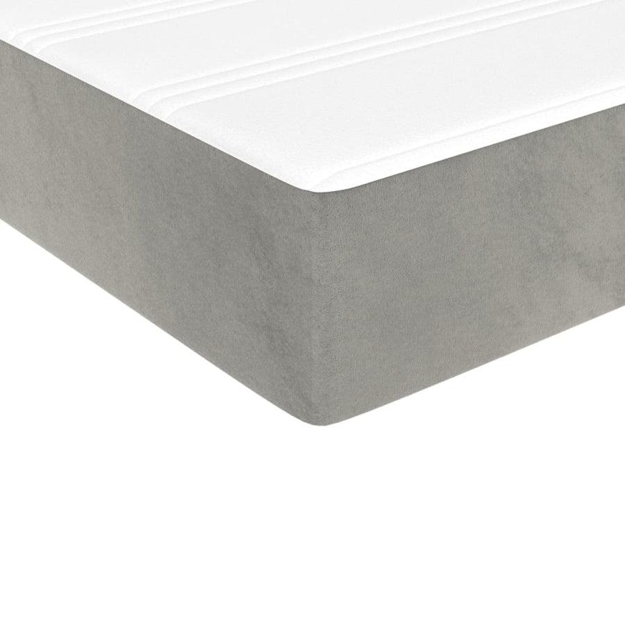 Pocketveringmatras 100x220x20 cm fluweel lichtgrijs