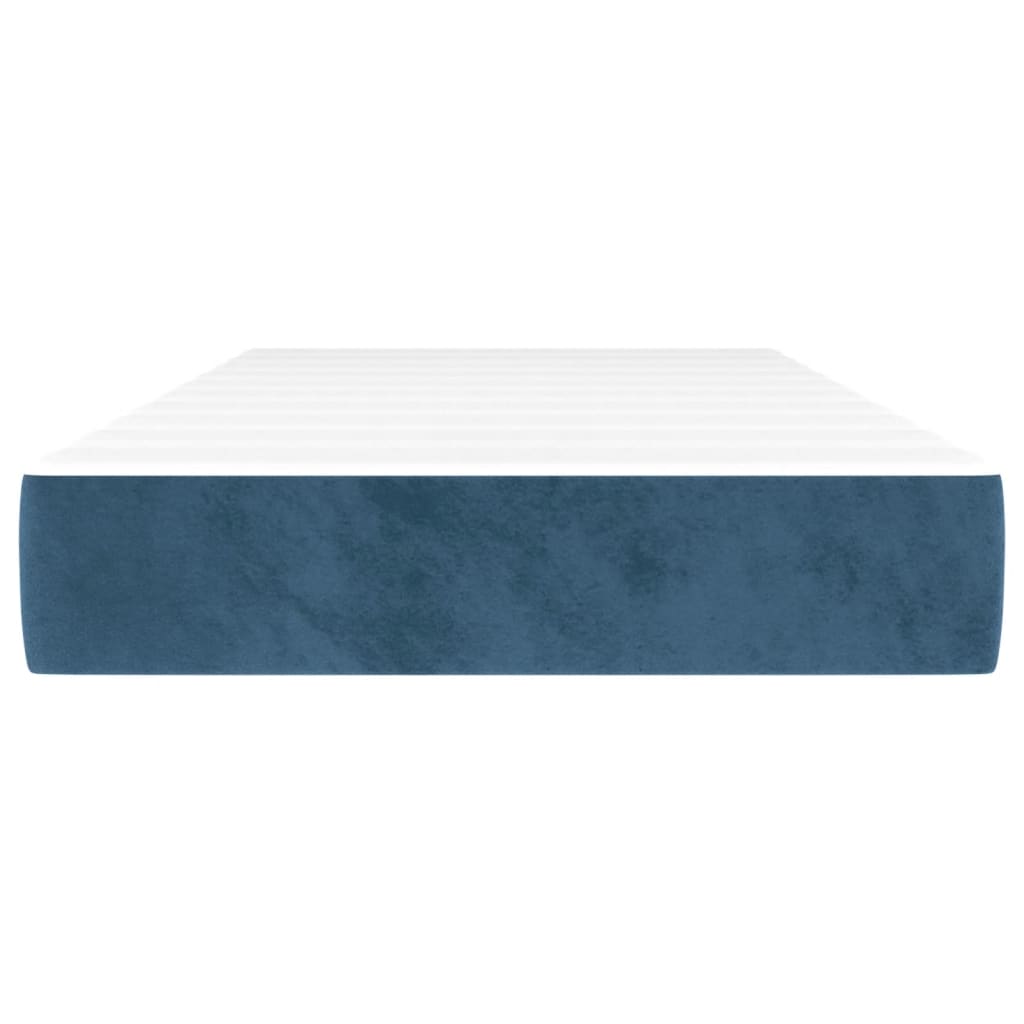 Pocketveringmatras 100x220x20 cm fluweel donkerblauw