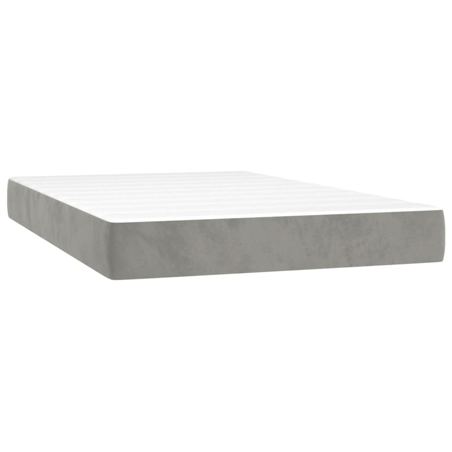 Pocketveringmatras 120x220x20 cm fluweel lichtgrijs