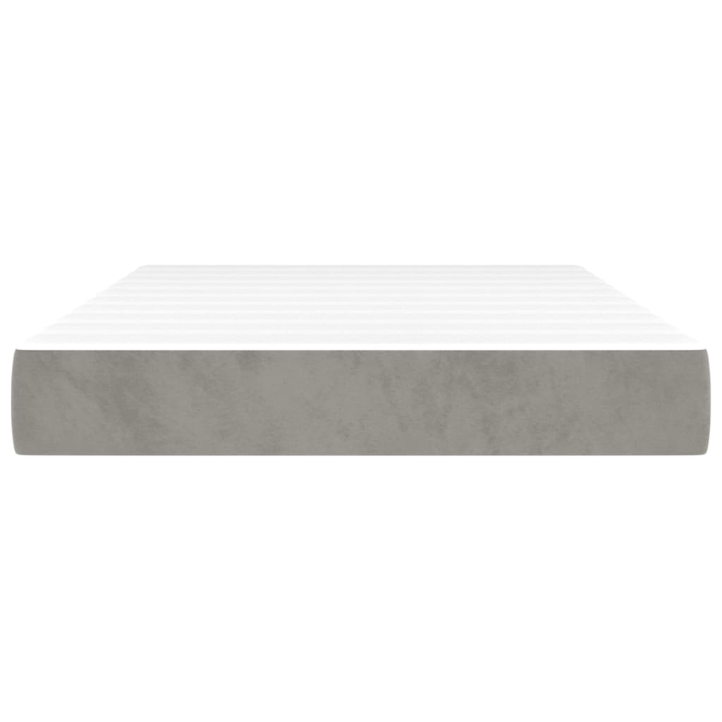 Pocketveringmatras 120x220x20 cm fluweel lichtgrijs