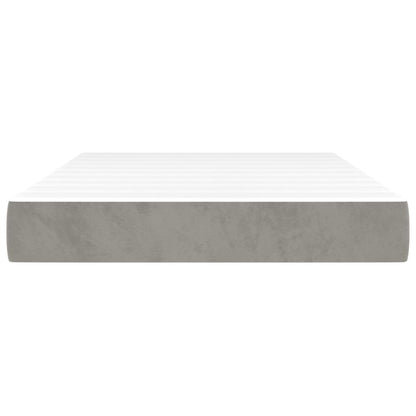 Pocketveringmatras 120x220x20 cm fluweel lichtgrijs