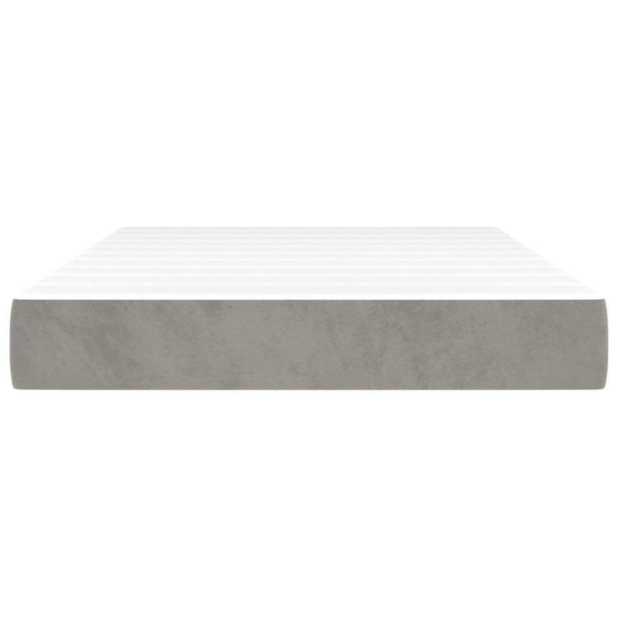 Pocketveringmatras 120x220x20 cm fluweel lichtgrijs