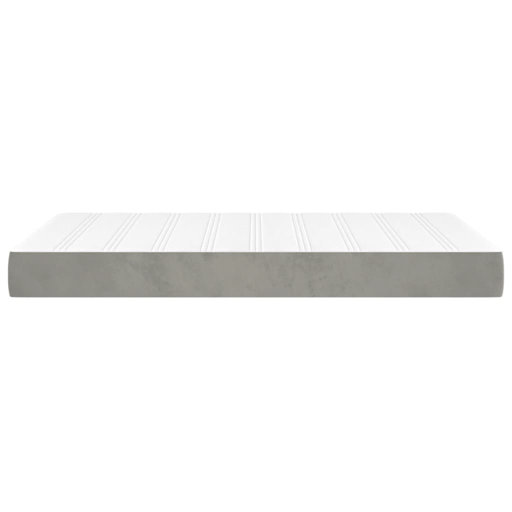 Pocketveringmatras 120x220x20 cm fluweel lichtgrijs