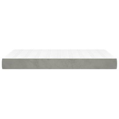 Pocketveringmatras 120x220x20 cm fluweel lichtgrijs