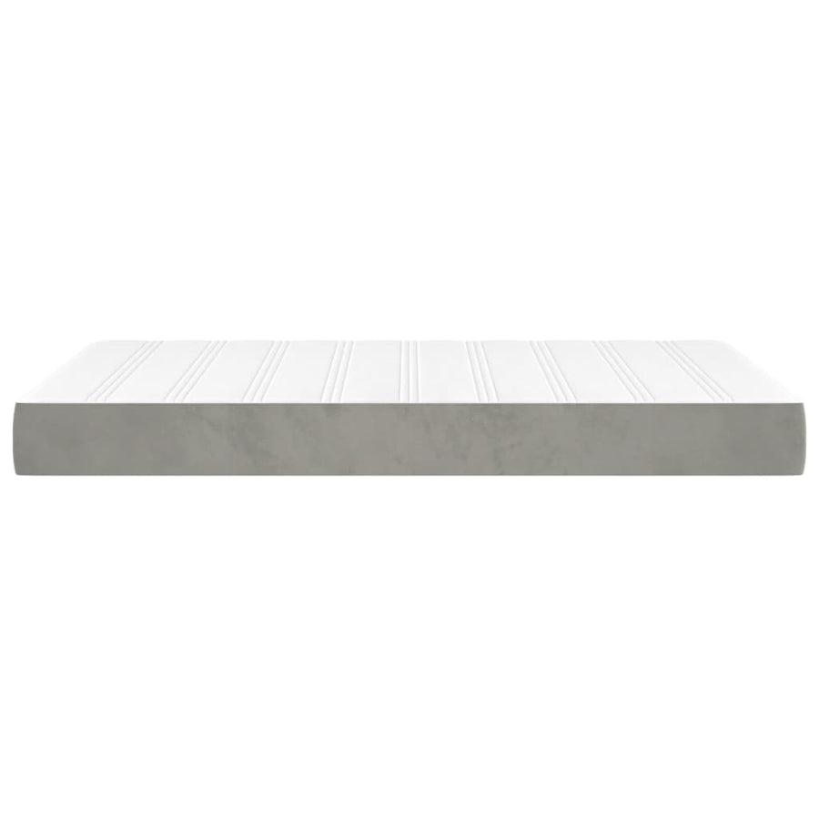 Pocketveringmatras 120x220x20 cm fluweel lichtgrijs