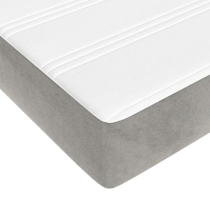 Pocketveringmatras 120x220x20 cm fluweel lichtgrijs