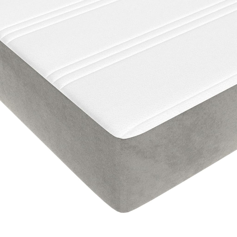 Pocketveringmatras 120x220x20 cm fluweel lichtgrijs