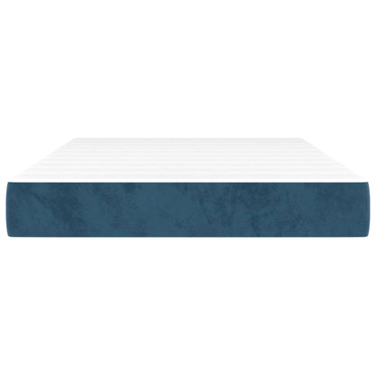 Pocketveringmatras 120x220x20 cm fluweel donkerblauw