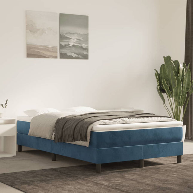 Pocketveringmatras 120x220x20 cm fluweel donkerblauw