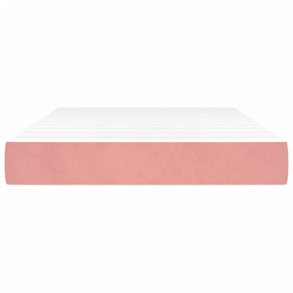 Pocketveringmatras 120x220x20 cm fluweel roze