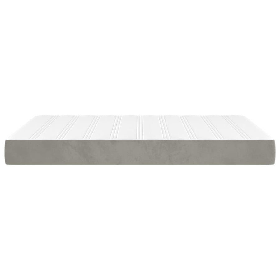 Pocketveringmatras 140x220x20 cm fluweel lichtgrijs