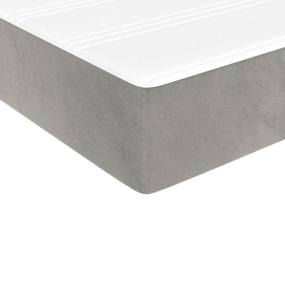 Pocketveringmatras 140x220x20 cm fluweel lichtgrijs