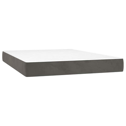 Pocketveringmatras medium 140x220x20 cm fluweel donkergrijs
