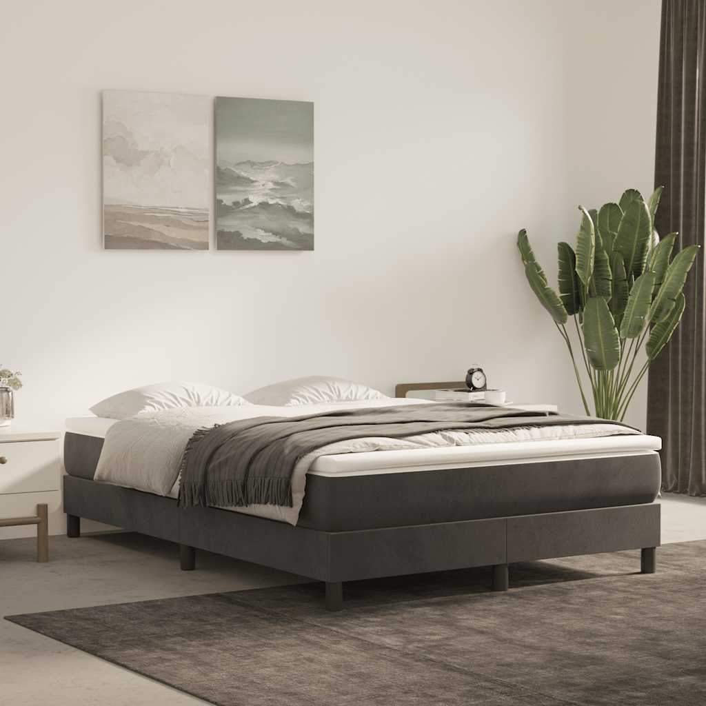 Pocketveringmatras medium 140x220x20 cm fluweel donkergrijs