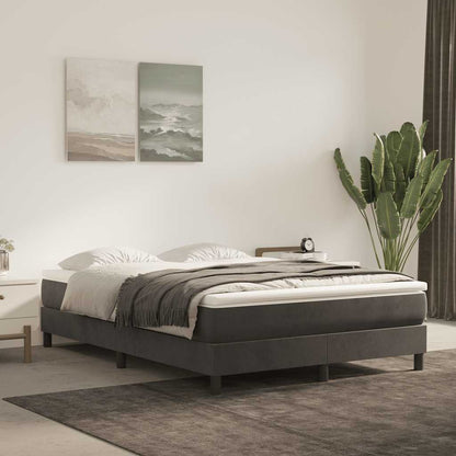 Pocketveringmatras medium 140x220x20 cm fluweel donkergrijs