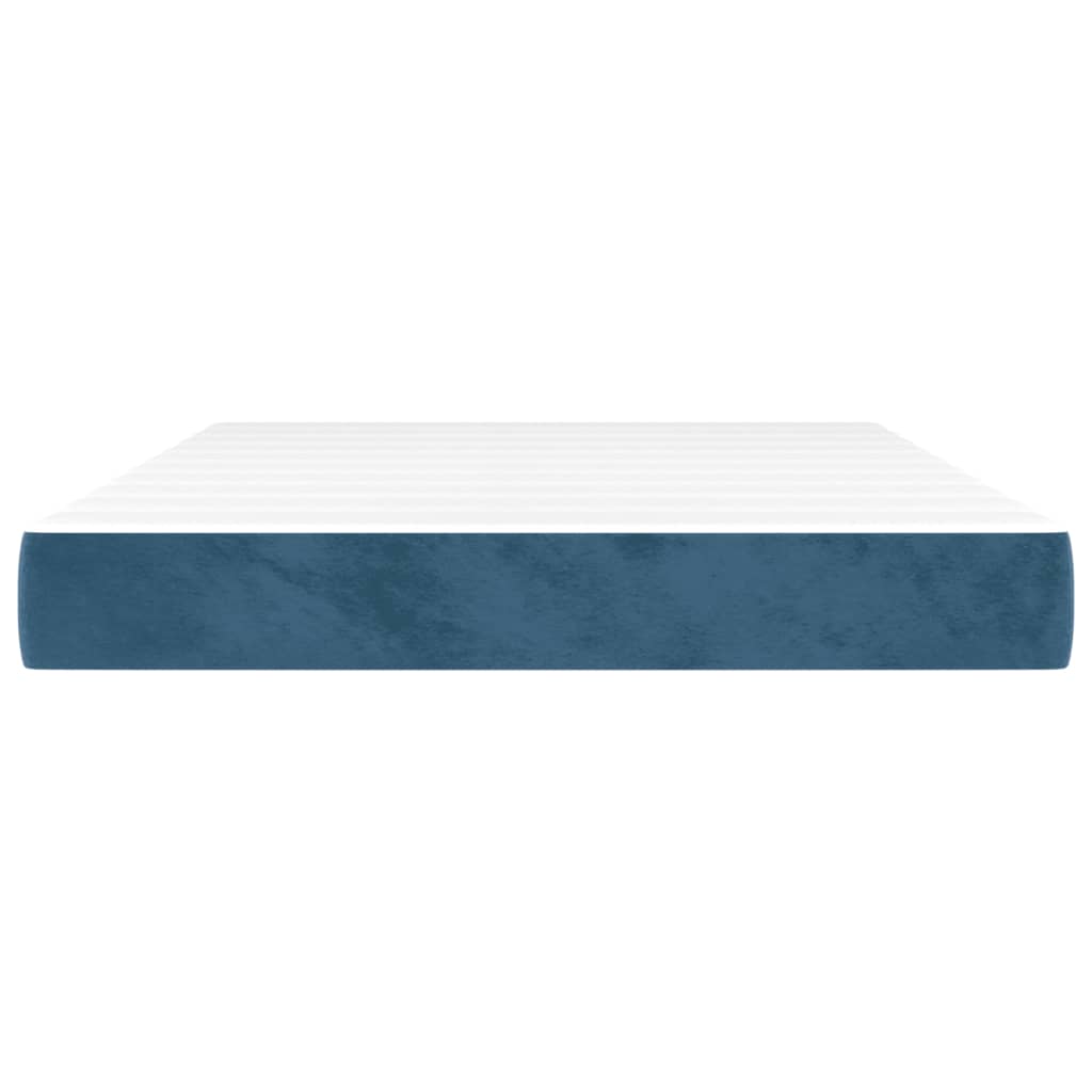 Pocketveringmatras 140x220x20 cm fluweel donkerblauw