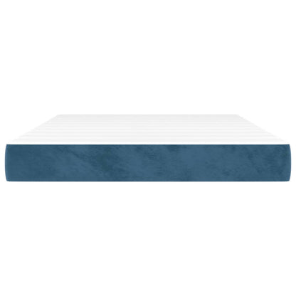 Pocketveringmatras 140x220x20 cm fluweel donkerblauw