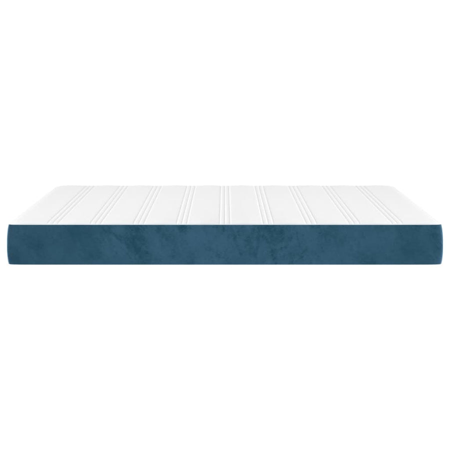 Pocketveringmatras 140x220x20 cm fluweel donkerblauw