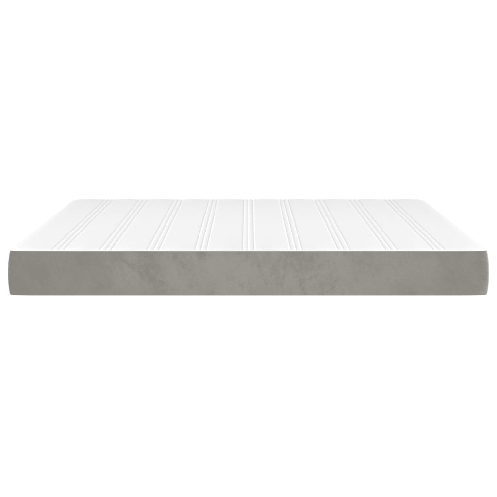 Pocketveringmatras 160x220x20 cm fluweel lichtgrijs