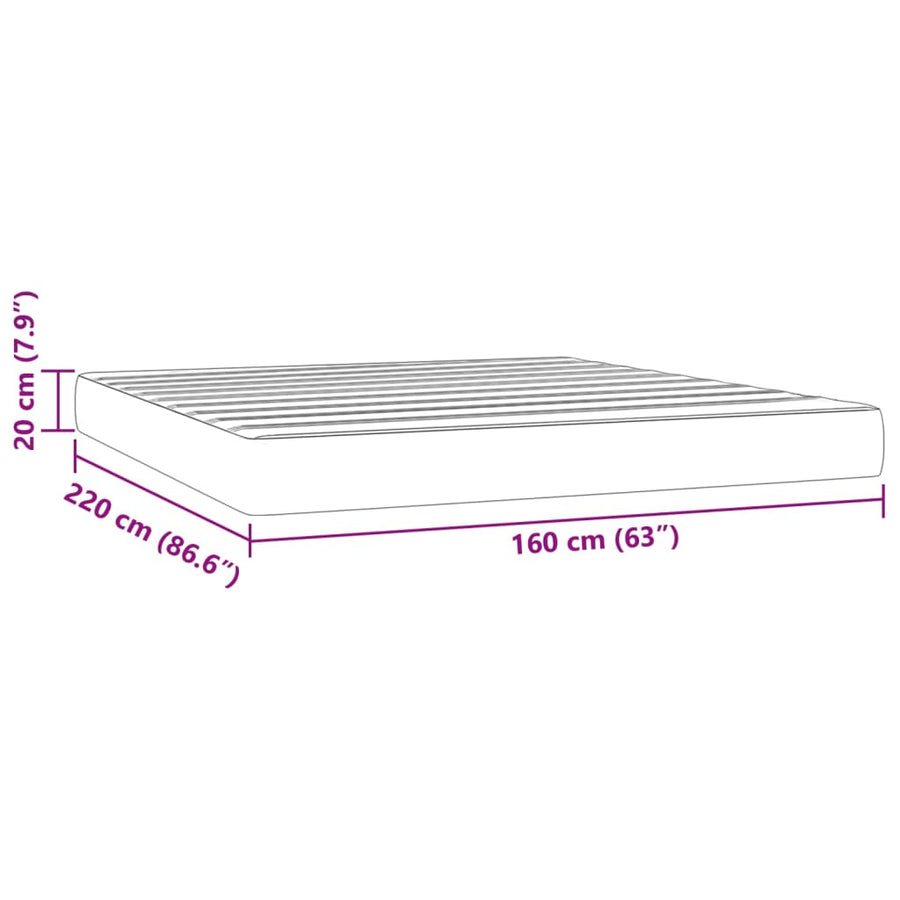 Pocketveringmatras 160x220x20 cm fluweel donkergroen