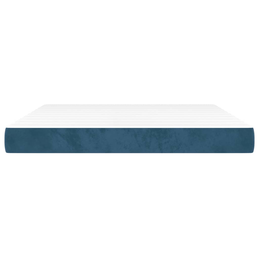 Pocketveringmatras 160x220x20 cm fluweel donkerblauw
