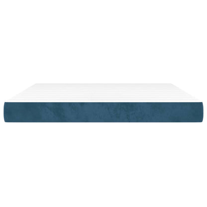 Pocketveringmatras 160x220x20 cm fluweel donkerblauw