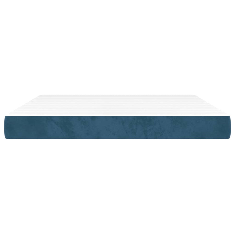 Pocketveringmatras 160x220x20 cm fluweel donkerblauw