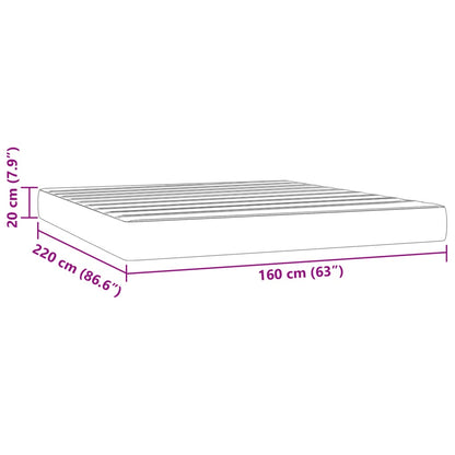 Pocketveringmatras 160x220x20 cm fluweel donkerblauw