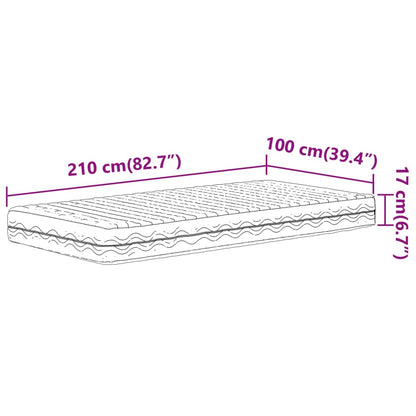 Schuimmatras hardheid H2 H3 100x210 cm wit