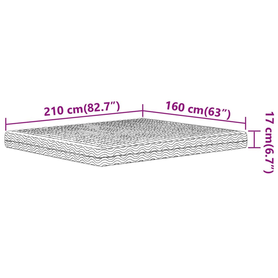 Schuimmatras hardheid H2 H3 160x210 cm wit