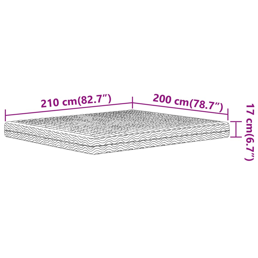 Schuimmatras hardheid H2 H3 200x210 cm wit