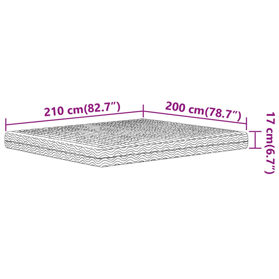 Schuimmatras hardheid H2 H3 200x210 cm wit