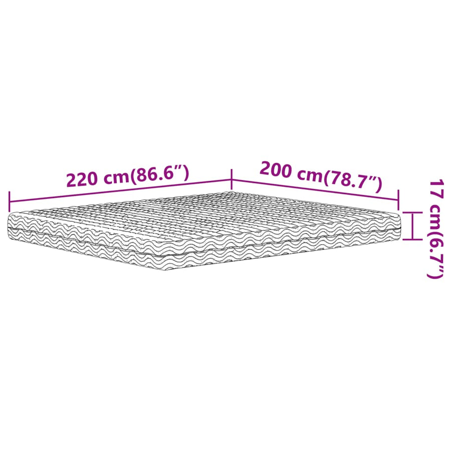 Schuimmatras hardheid H2 H3 200x220 cm wit