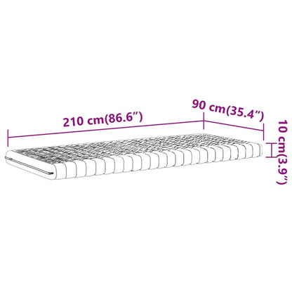 Schuimmatras 7 zones hardheid 20 ILD 90x210 cm wit